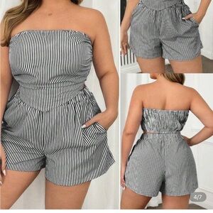 Striped Black and White Jumpsuit